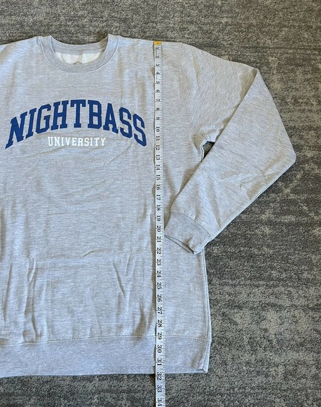 Night Bass University Mens XL Sweatshirt Shorts Set Gray Warm New J9 - Picture 8 of 12
